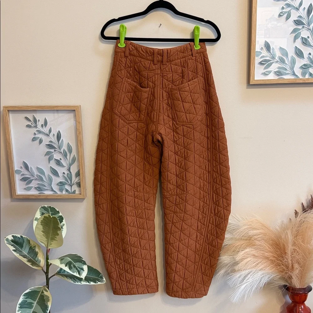 BiBi Quilted Terracotta Barrel Pants - Picture 2 of 4